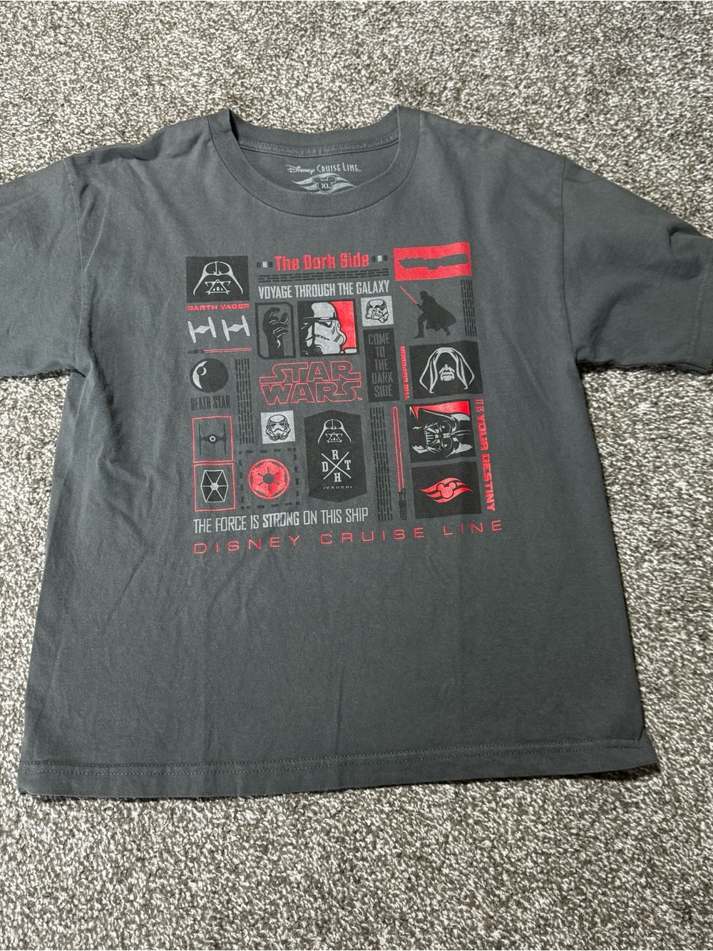 Star Wars Disney Cruise Line Graphic Tee - Charcoal with Red Accents